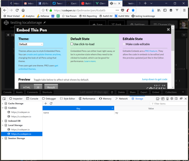 Alat pengembang untuk penyimpanan di sisi klien pada Firefox
